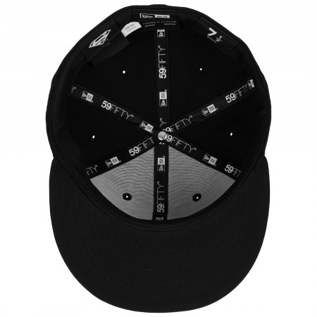 Superman Logo Black on Black New Era 59Fifty Fitted Hat